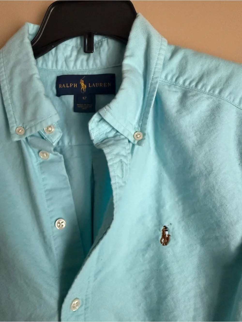 Ralph Lauren Aqua Button-Up Shirt